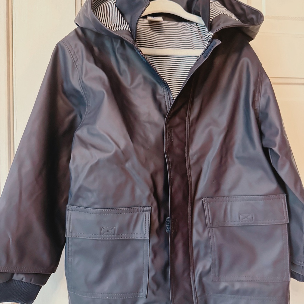 ❌Sold❌Petit bateau Kids Unisex Navy Hooded Rain Jacket